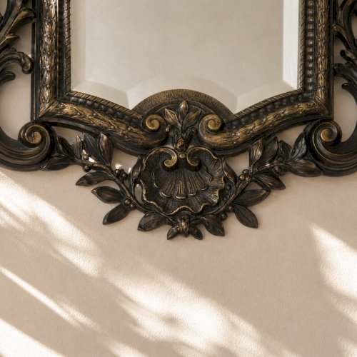 Miroir biseauté en bronze, Second Empire XIXe siècle, style Louis XV