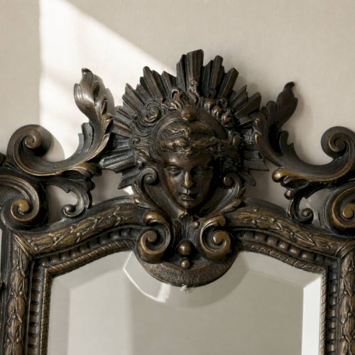 Miroir biseauté en bronze, Second Empire XIXe siècle, style Louis XV