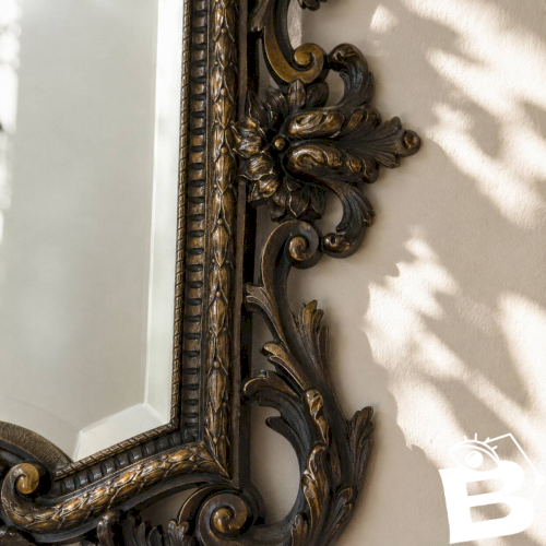 Miroir biseauté en bronze, Second Empire XIXe siècle, style Louis XV