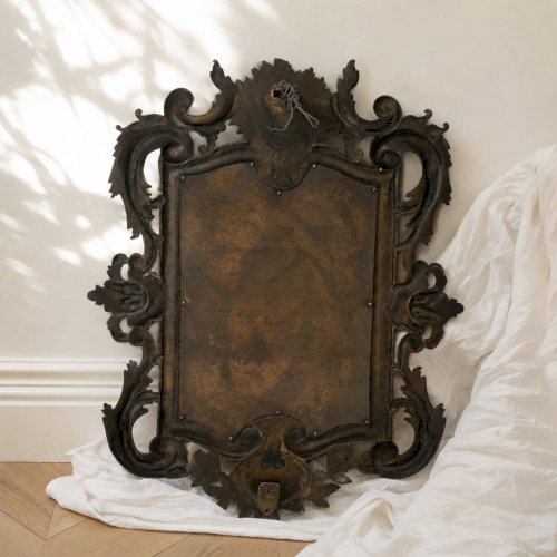 Miroir biseauté en bronze, Second Empire XIXe siècle, style Louis XV