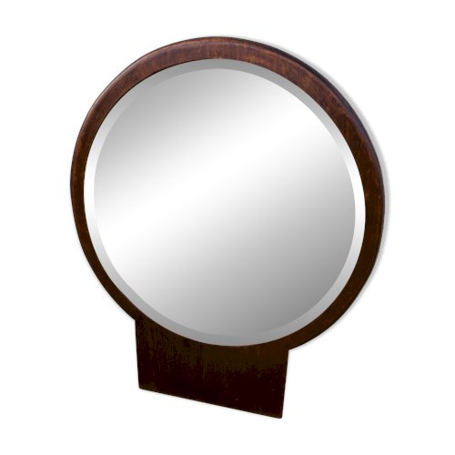 Miroir biseauté rond en bois