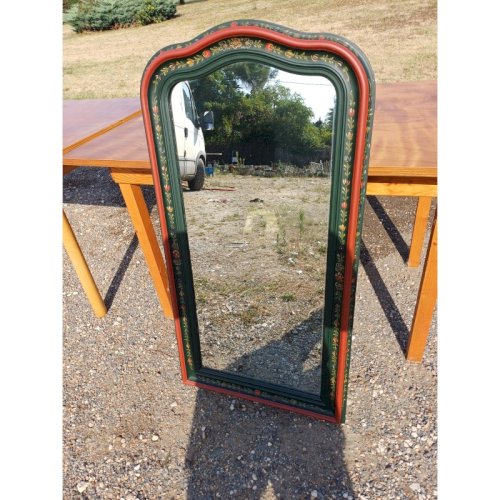 Miroir Bois Peint décor Savoyard