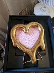 Porcelain and Glass Frame Mirror Melted Heart Red 30 cm H.35 Seletti new