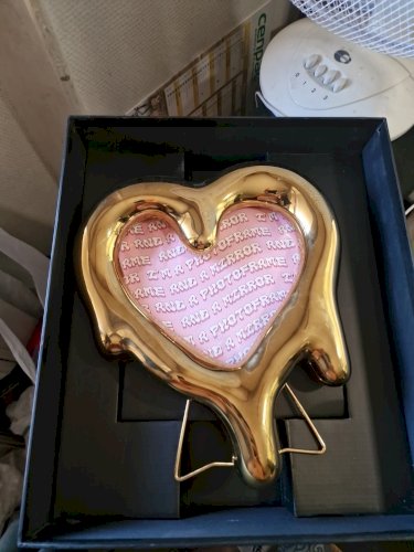 Miroir Cadre En Porcelaine Et Verre Melted Heart Rouge 30 Cm H.35 Seletti neuf