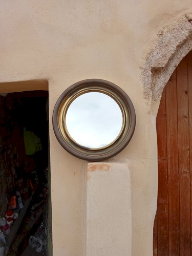 Miroir circulaire en laiton vintage 