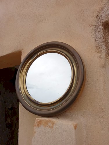 Miroir circulaire en laiton vintage 