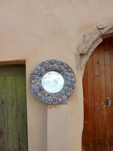 Miroir circulaire en papier roulé 