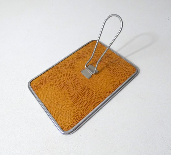 miroir de barbier en métal argenté Vintage