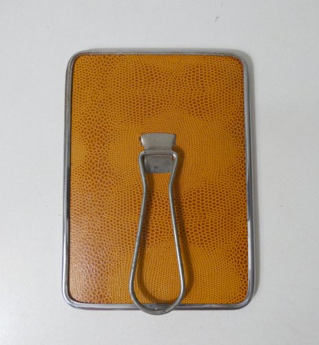 miroir de barbier en métal argenté Vintage