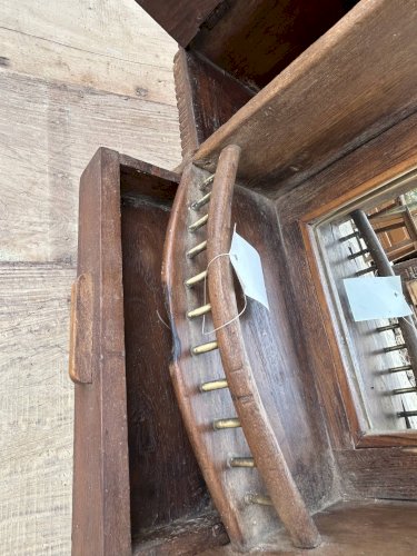 Miroir de barbier en teck birman