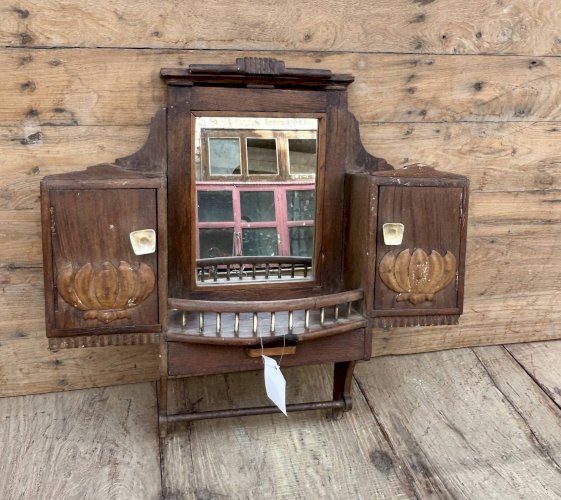 Miroir de barbier en teck birman