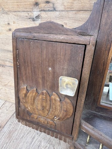 Miroir de barbier en teck birman