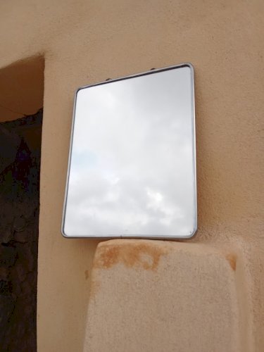 Miroir de barbier rectangulaire ancien
