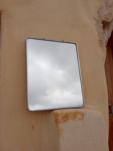 Miroir de barbier rectangulaire ancien