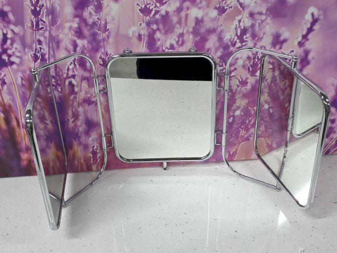 miroir de barbier triptyque triple vintage ancien