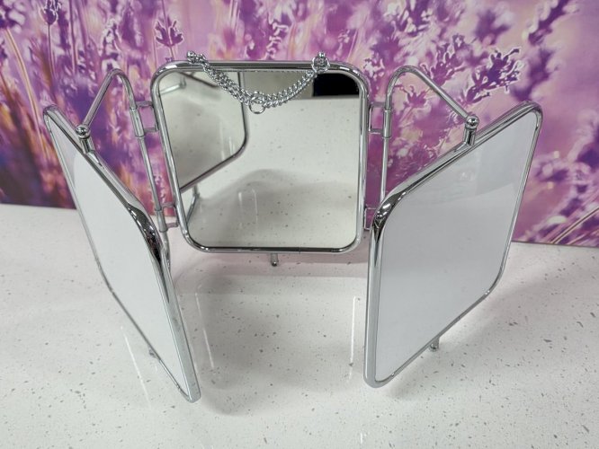 miroir de barbier triptyque triple vintage ancien