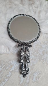 Antique Baroque style pocket mirror
