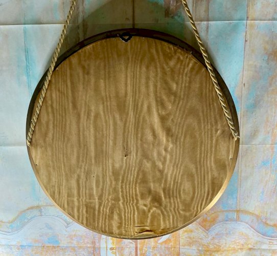 Miroir de sorcière du XIXᵉ siècle – Convexe, rare et mystérieux – Diamètre 46 cm