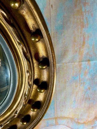 Miroir de sorcière du XIXᵉ siècle – Convexe, rare et mystérieux – Diamètre 46 cm