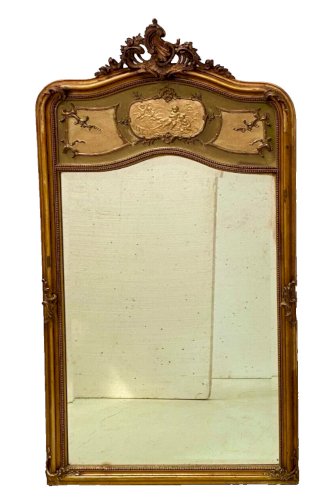 Miroir de style Louis XV en bois et stuc doré XX siècle