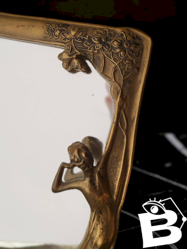 Miroir de table Art Nouveau, Pierre Bex, France, années 1970