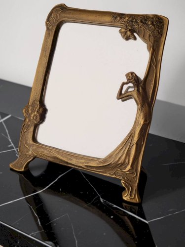 Miroir de table Art Nouveau, Pierre Bex, France, années 1970