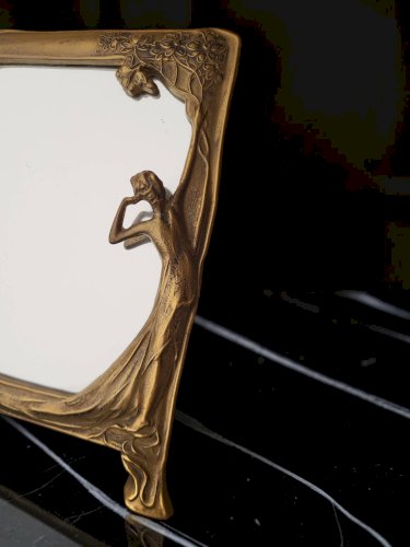 Miroir de table Art Nouveau, Pierre Bex, France, années 1970