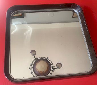 Design square mirror SALC CANTU ITALY 1970's smoked plastic