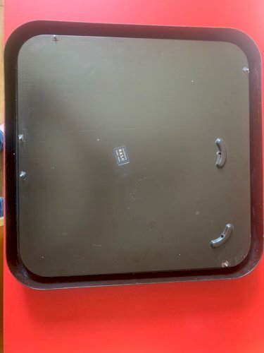 Miroir design carré SALC CANTU ITALY 1970's plastique couleur fumé