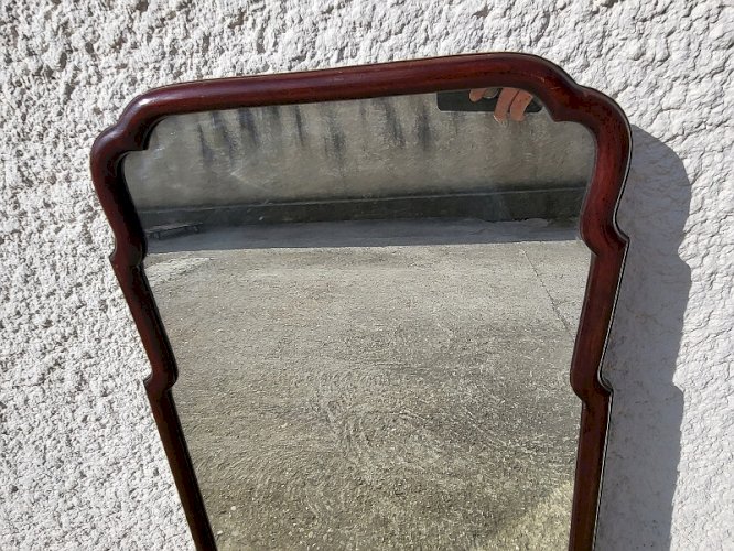 MIROIR EN BOIS DE STYLE ASIATIQUE EN ACAJOU