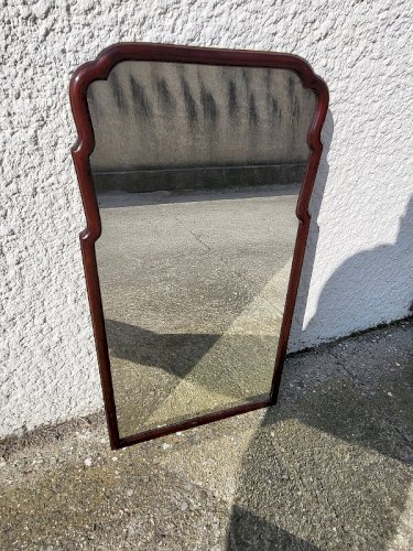 MIROIR EN BOIS DE STYLE ASIATIQUE EN ACAJOU