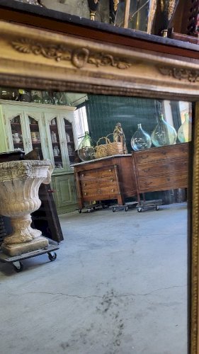 MIROIR EN BOIS DORE A PALMETTES DU XIX ème SIECLE