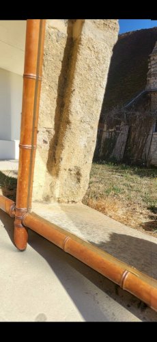 Miroir en bois tourné façon bambou 58*73 cm
