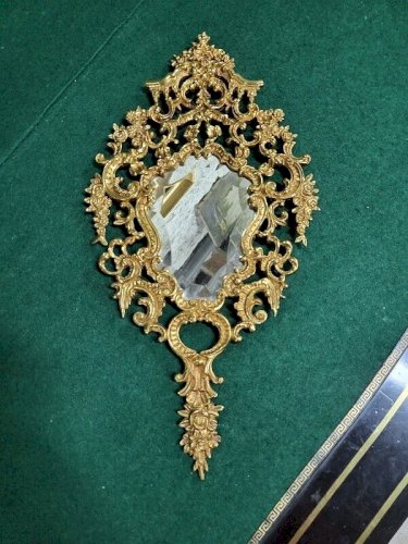 MIROIR EN BRONZE MIROIR BISEAUTE A FACETTES