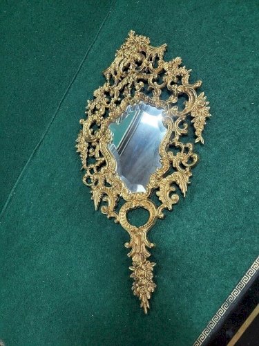 MIROIR EN BRONZE MIROIR BISEAUTE A FACETTES