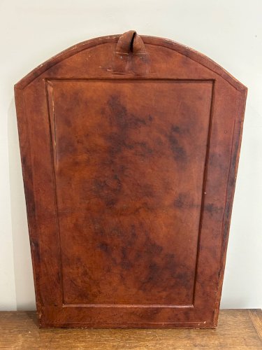miroir en cuir repoussé années 70