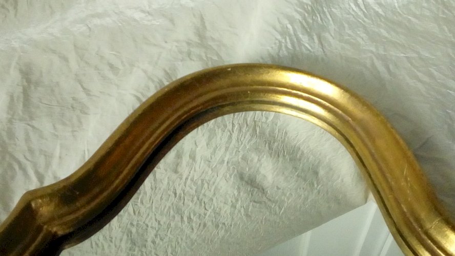 MIROIR EN RESINE EFFET BOIS DORE STYLE LOUIS XV N2*