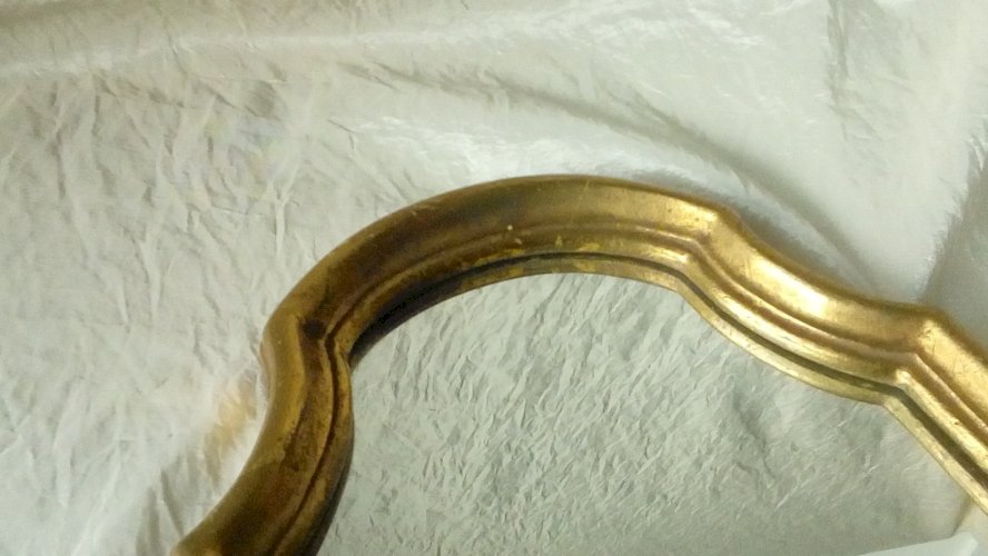 MIROIR EN RESINE EFFET BOIS DORE STYLE LOUIS XV N2*