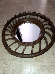 rattan mirror from the 60s-70s in good condition