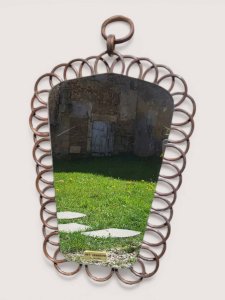 Vintage rattan mirror