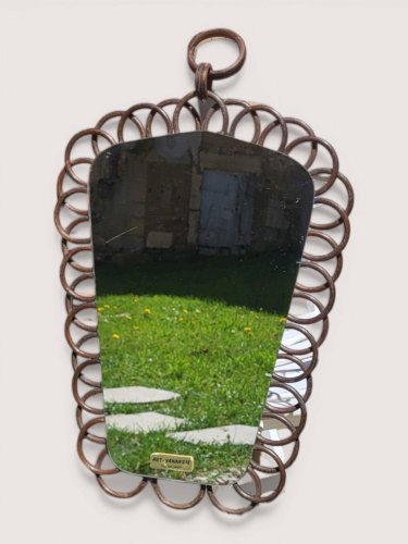 Miroir en rotin vintage