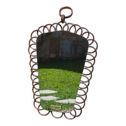 Miroir en rotin vintage