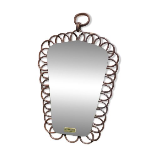 Miroir en rotin vintage