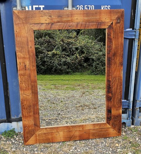 miroir en teck massif 93.5 x 2.5 x 117 cm