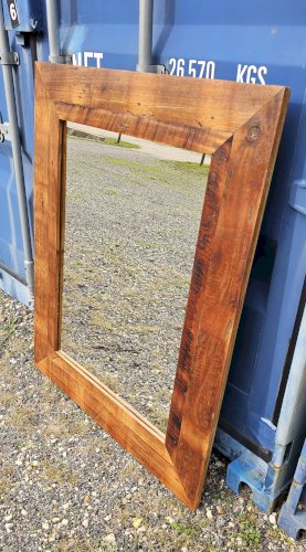 miroir en teck massif 93.5 x 2.5 x 117 cm