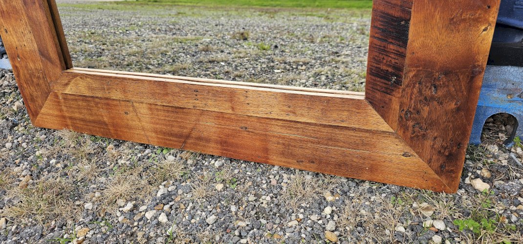 miroir en teck massif 93.5 x 2.5 x 117 cm
