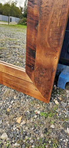 miroir en teck massif 93.5 x 2.5 x 117 cm