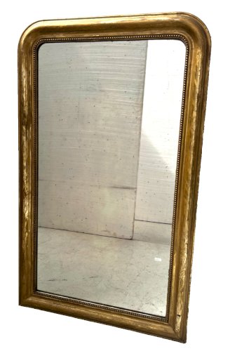 Miroir Louis Philippe en bois et stuc doré XIX siècle