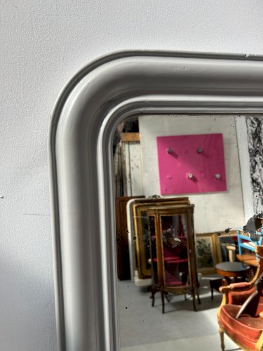 Miroir Louis Philippe en bois et stuc patiné XIX siècle