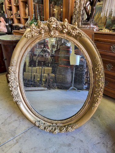MIROIR MEDAILLON DORE OVALE N° 54